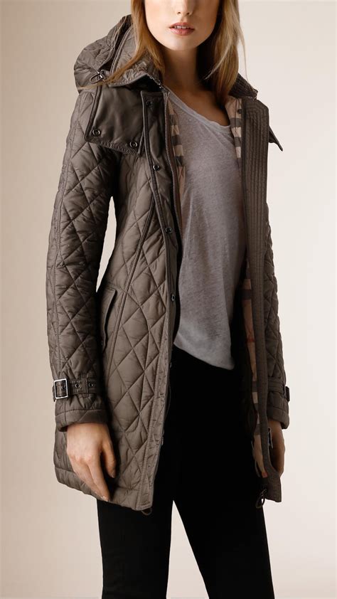 long burberry quilted jacket